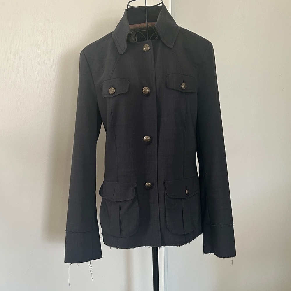 Banana Republic Women's Black  Wool Button-Up Jacket Size 8